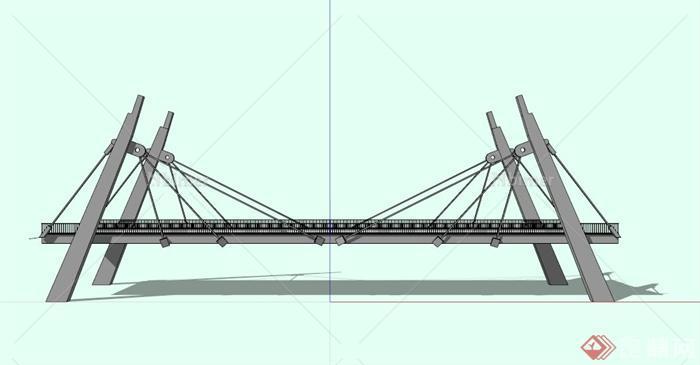 现代交通大桥设计SU模型[原创]