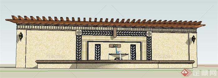 园林景观之欧式景墙设计su模型23