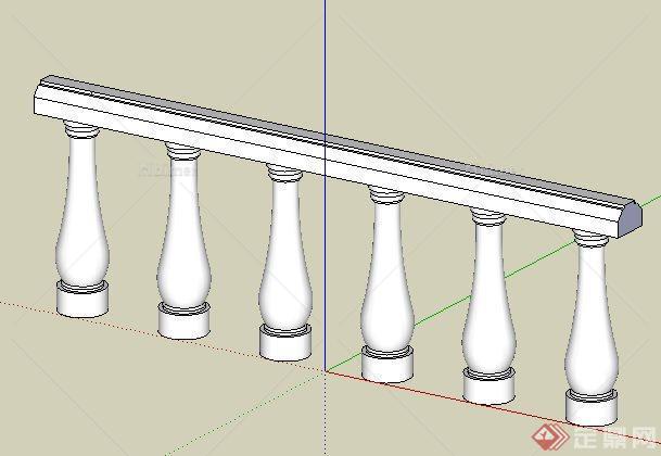 某欧式罗马柱栏杆设计SketchUp(SU)3D模型