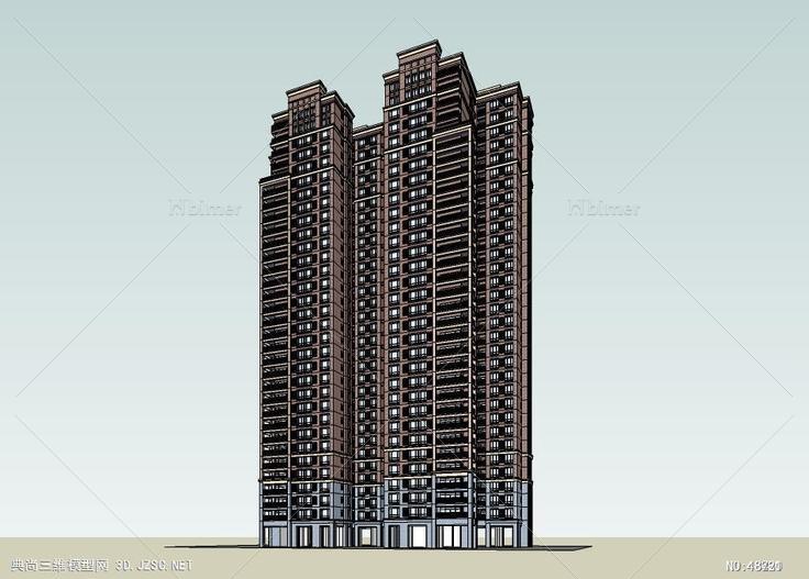 hf高层住宅 su模型 3d