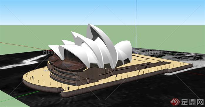 悉尼歌剧院建筑设计su模型