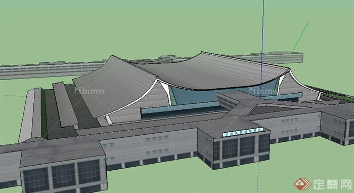 某现代大型展览建筑SU模型参考