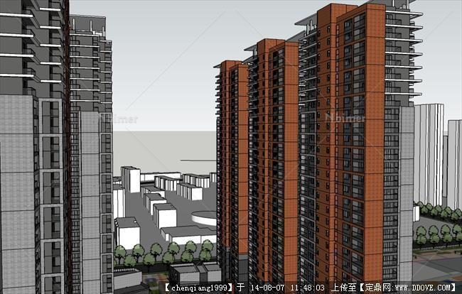 某高层小区住宅建筑规划设计精细su模型