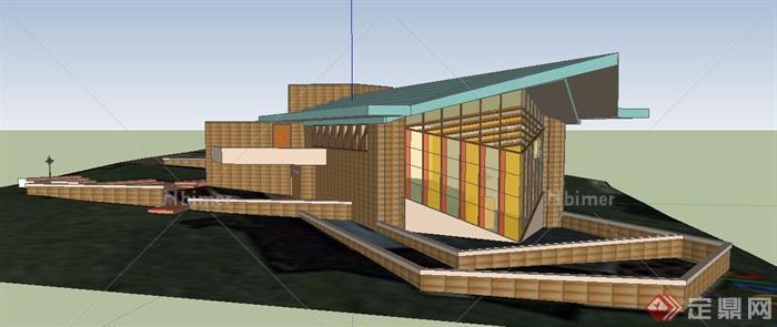 现代丹佛教堂建筑设计SU模型