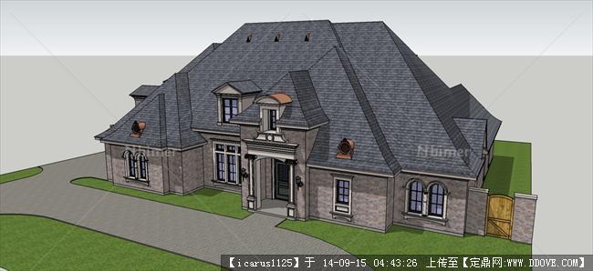 法式大别墅建筑设计方案精细su模型