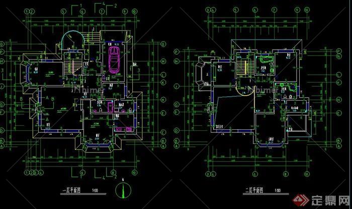 某欧式风格独栋别墅建筑设计CAD施工图和JPG图片