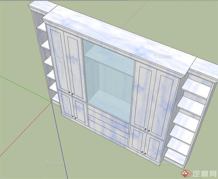 现代室内柜子设计SU模型