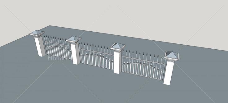 围墙护栏(77681)su模型下载