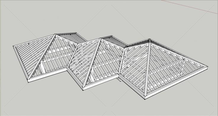 中式3连亭带SketchUp模型下载分享