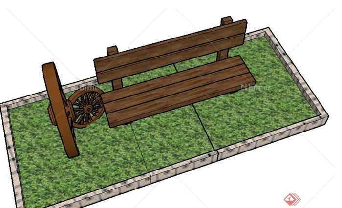 园林景观坐凳与小品设计SU模型