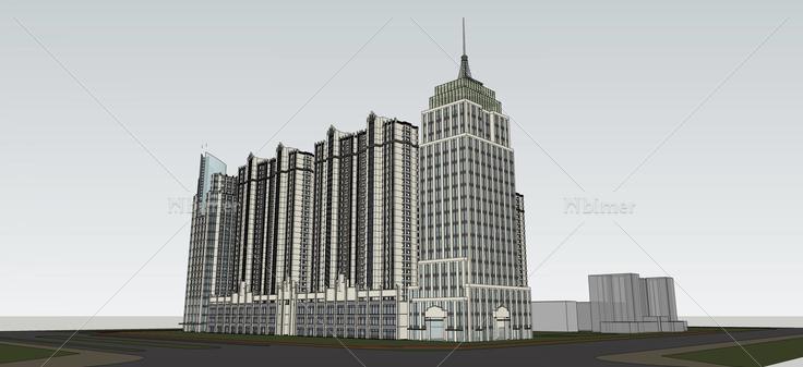 现代高层办公住宅(63947)su模型下载