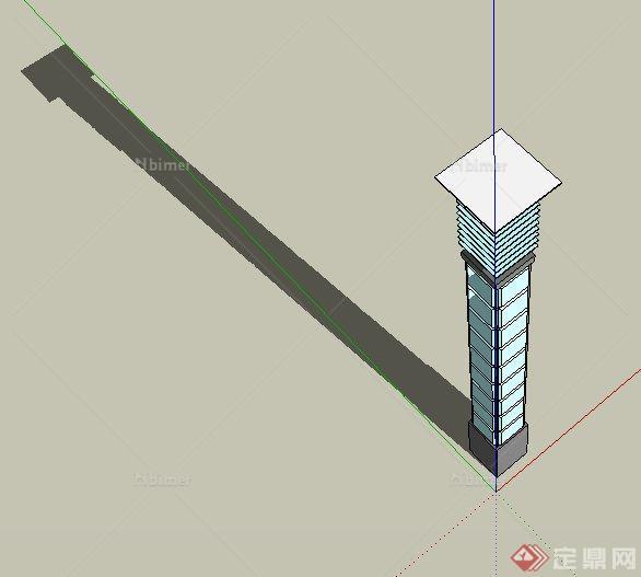 园林景观节点景观灯柱设计SU模型[原创]