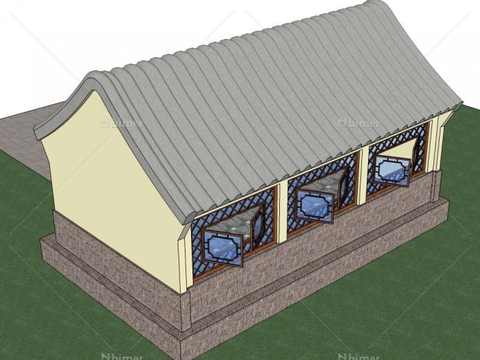 仿古小屋SketchUp模型提供下载分享  以前用老版