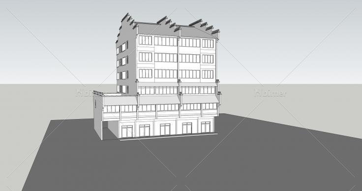 新人发一个精致的徽派建筑SketchUp模型