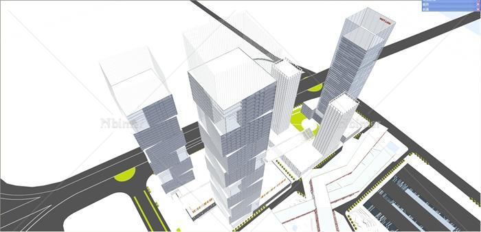 现代城市中心区综合体概念设计su模型[原创]