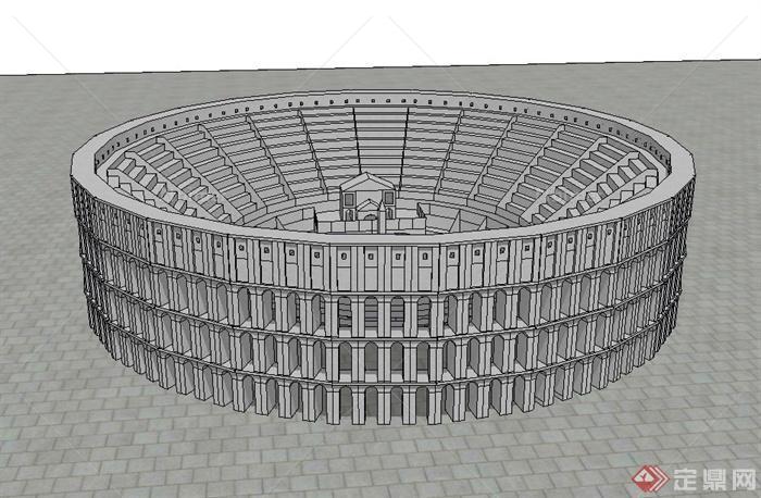 某欧式多层纪念堂建筑设计SU模型
