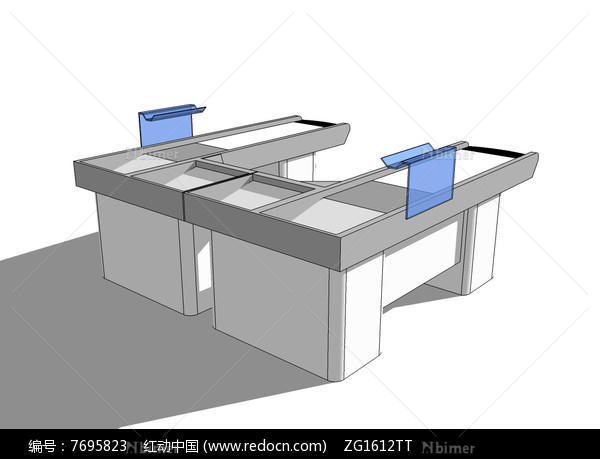 商城超市收银台SU模型