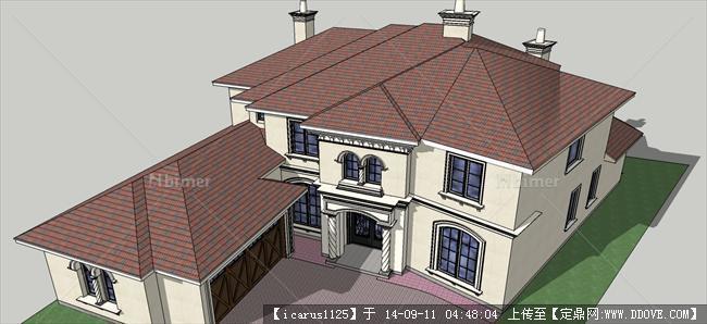 法式别墅建筑大户型设计方案su模型
