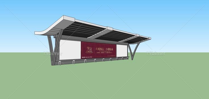公交车站(69879)su模型下载