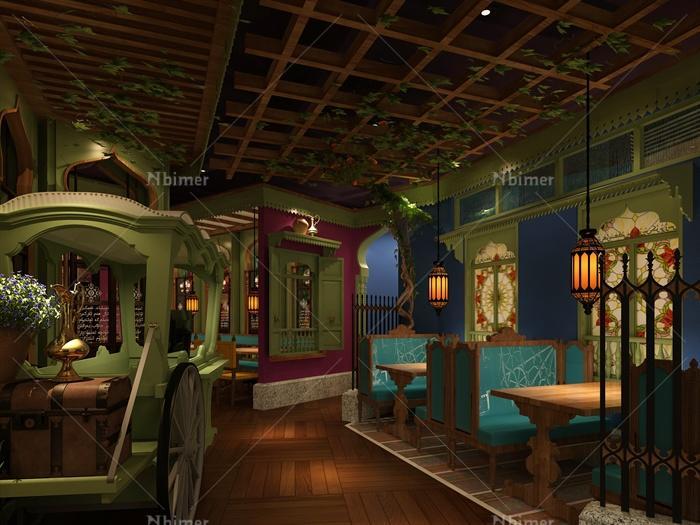 某新疆餐厅室内装修设计SU模型+3DMAX模型+JPG效