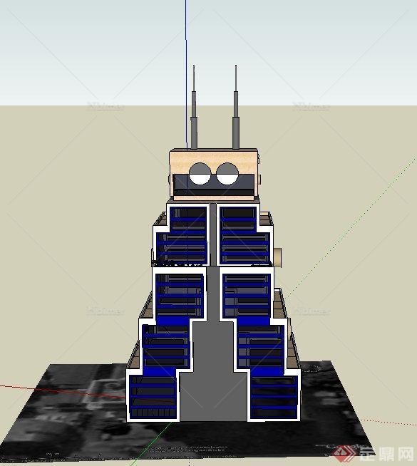 某现代机器人大楼建筑设计SU模型