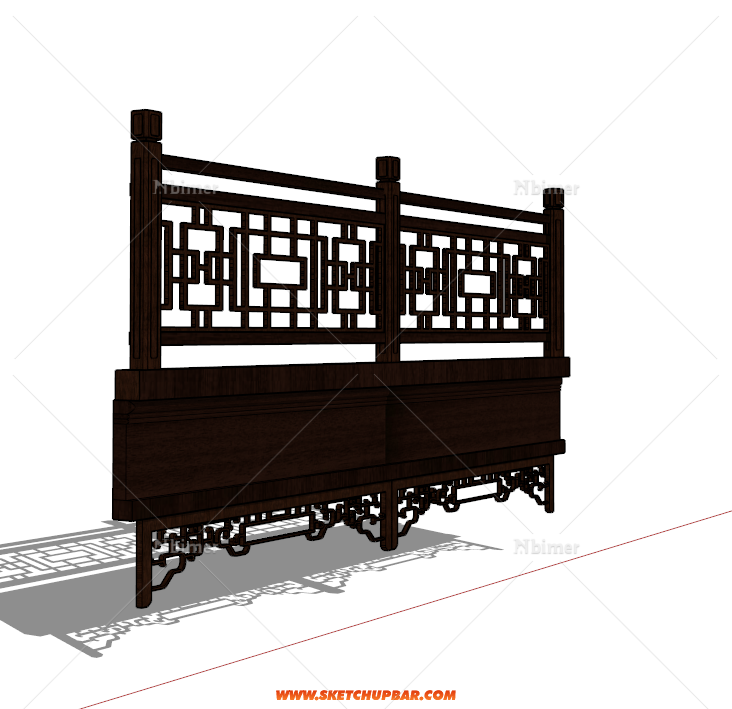 古建栏杆+挂落结构