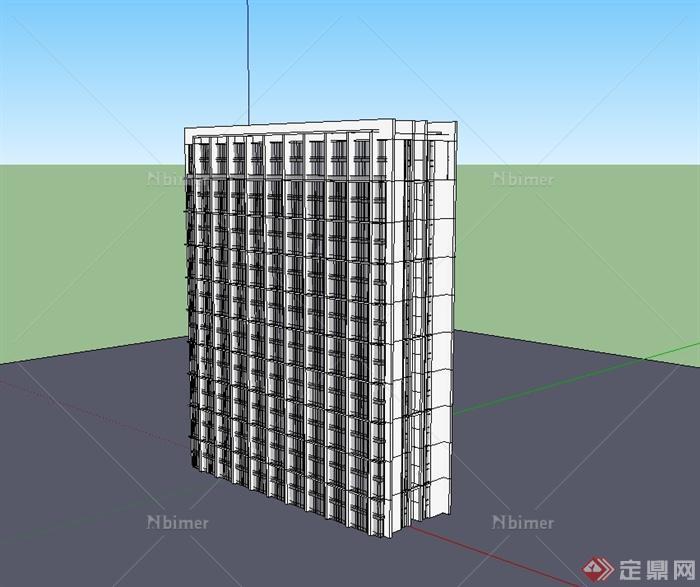 现代风格简单的写字楼设计su模型[原创]