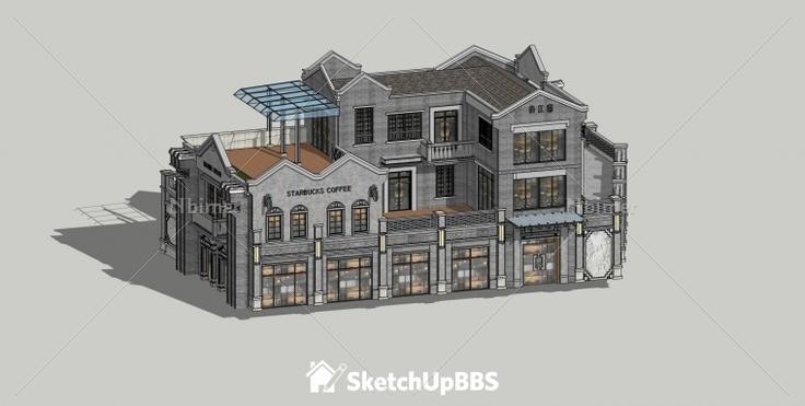 民国建筑风格提供SketchUp模型下载分享带截图预