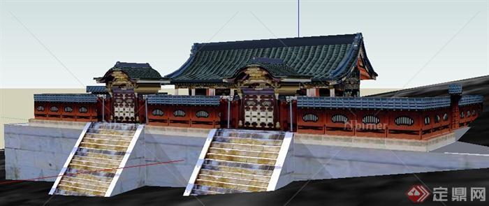 某古典中式寺庙建筑设计方案SU模型12[原创]