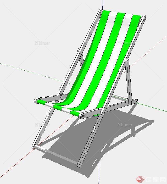 简易折叠靠背椅设计SU模型[原创]