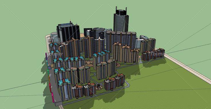 小区规划(74504)su模型下载