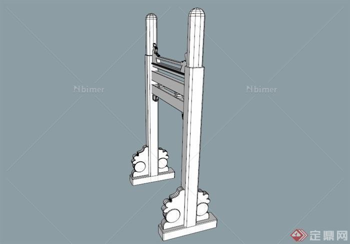 古典中式景区大门设计SU模型