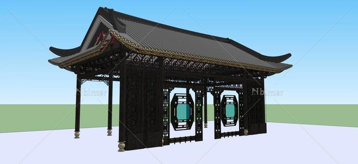 中式庭院(46598)su模型下载