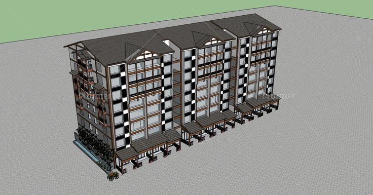 中式商业住宅楼(79470)su模型下载