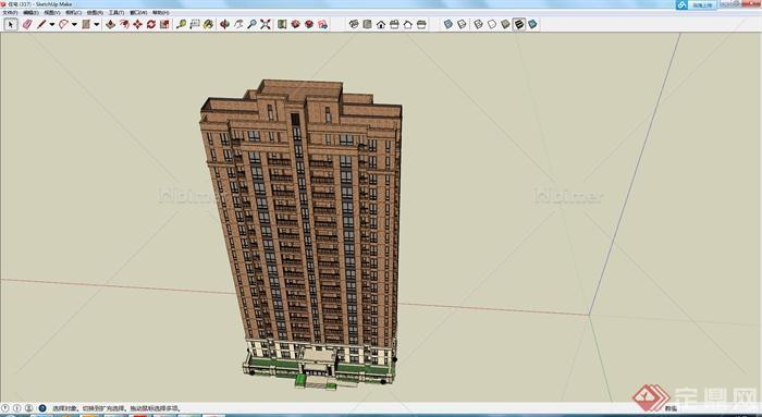 某高层单元楼住宅建筑设计su模型