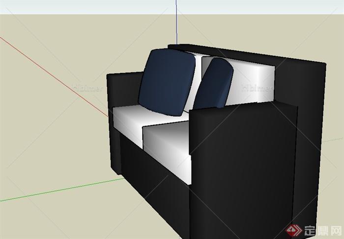 简洁双人沙发设计SU模型[原创]