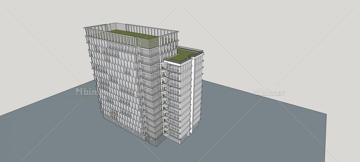 现代小高层办公楼(79397)su模型下载