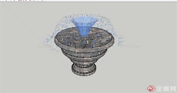 某简约欧式风格喷泉设计SU模型[原创]