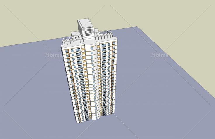 现代高层住宅楼(44184)su模型下载