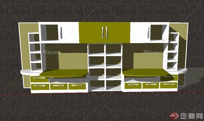 某现代学生宿舍柜子设计su模型