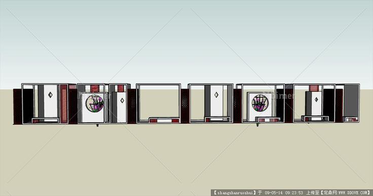 一个古典廊架sketchup模型