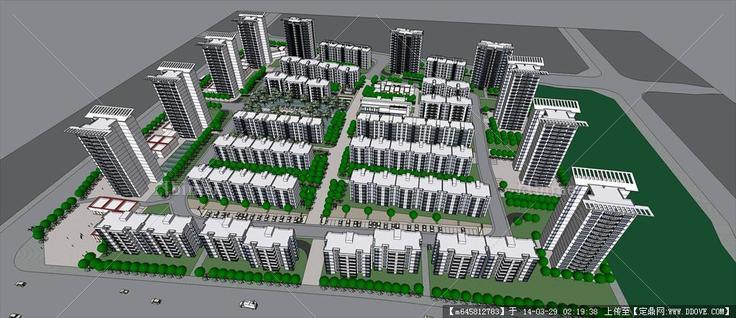 Sketch Up 精品模型---某现代住宅小区规划模型