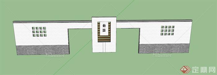 景墙门设计SU模型