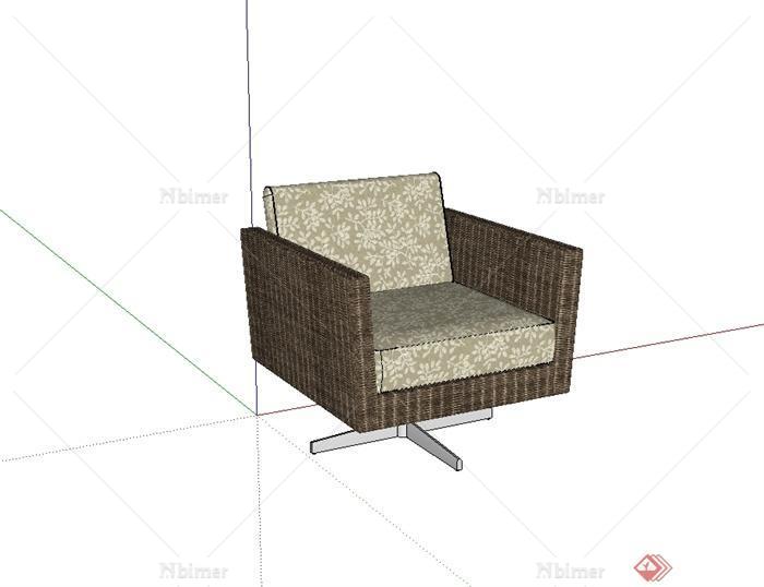 现代风格单体室内沙发设计SU模型[原创]
