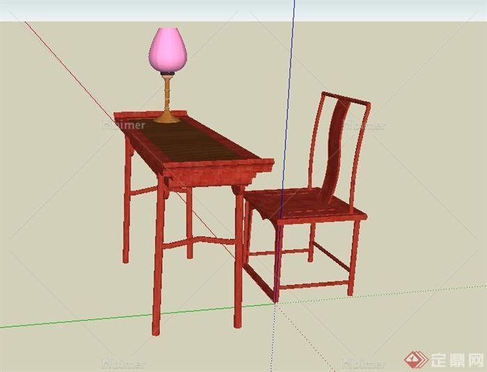 某中式家具坐凳设计SU模型