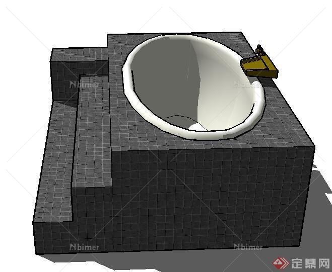 设计素材之厨卫设施浴缸设计素材su模型