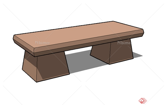 某园林景观坐凳设计SU模型素材43