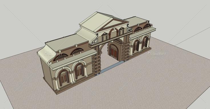 欧式景观-大门(78915)su模型下载