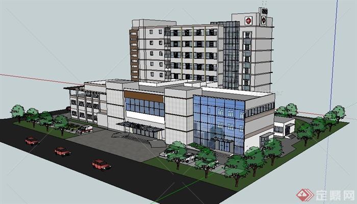某现代风格医院建筑设计su模型