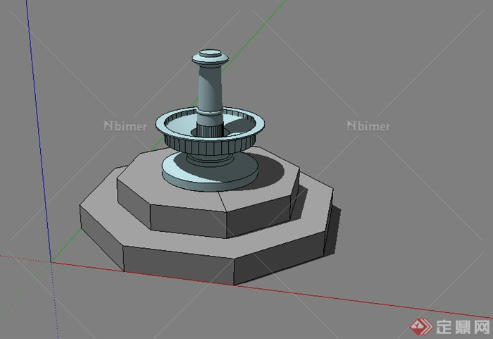 某欧式水景喷泉设计SU模型素材4